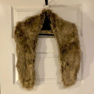 Coco & Carmen Fur Shoulder Wrap Tan/Brown